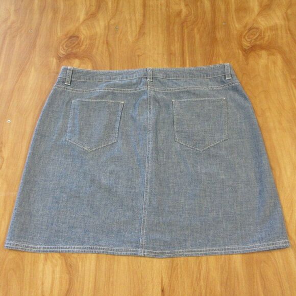 TOMMY BAHAMA DENIM Chambray Mini Skirt Womens Sz 14 Blue Jean Short Cotton Skirt - Picture 9 of 13